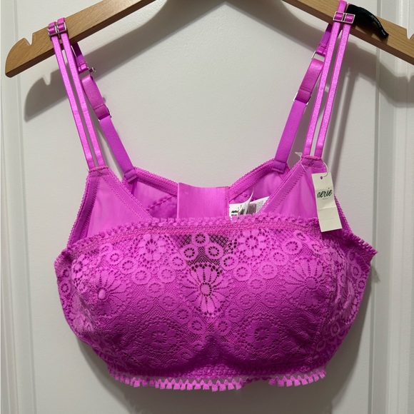 aerie Other - 💲FINAL PRICE💲 NWT. 36D Aerie Padded Wireless Pink Lace Overlay Bra